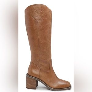 *Lucky Brand* square toe block heel Genuine leather boot sz 7.5